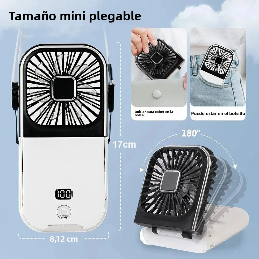 Luftigo Mini USB-Fan | Compact, oplaadbare ventilator met digitale weergave en meerdere windmodi
