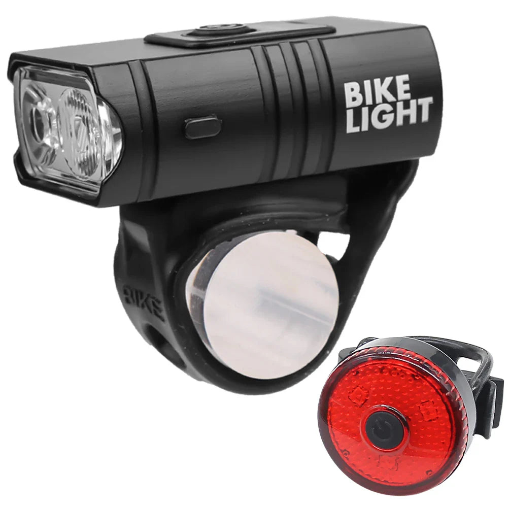 USB Oplaadbare LED Fietslicht Set – Waterdichte Fiets Koplamp en Achterlicht met Meerdere Modi voor Veiligheid en Zichtbaarheid