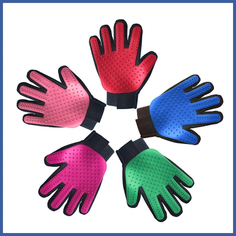 Furverzorgingshandschoen PawLiss TouchGlove | 5-Vinger-Massagehandschoen voor Honden & Katten | 23,2×17,2 cm | TPR & Mesh | Links of Rechts