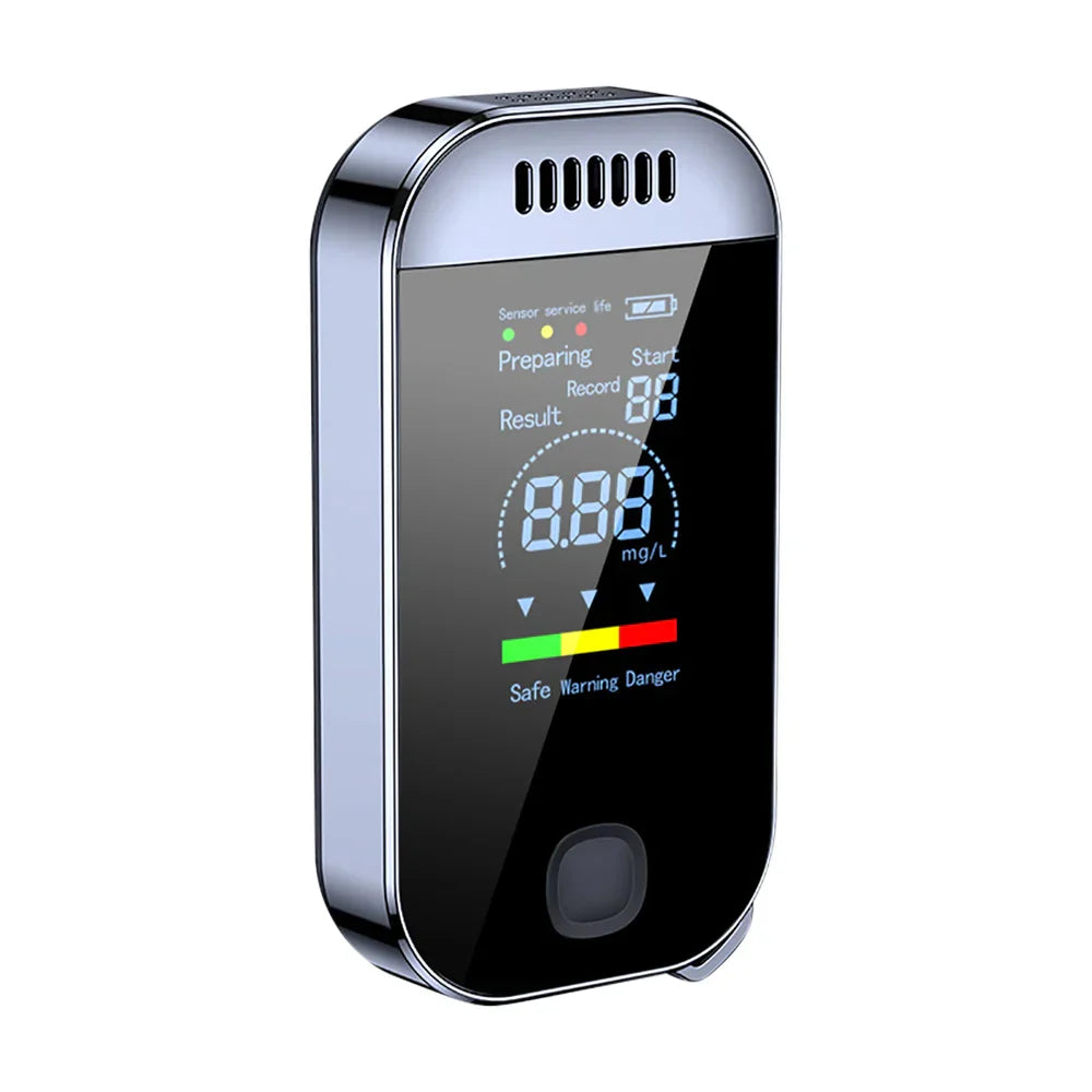 Compact Digitale Alcoholblaastester Sleutelhanger met LCD-scherm – USB Oplaadbare Alcoholtester voor Nauwkeurige Metingen