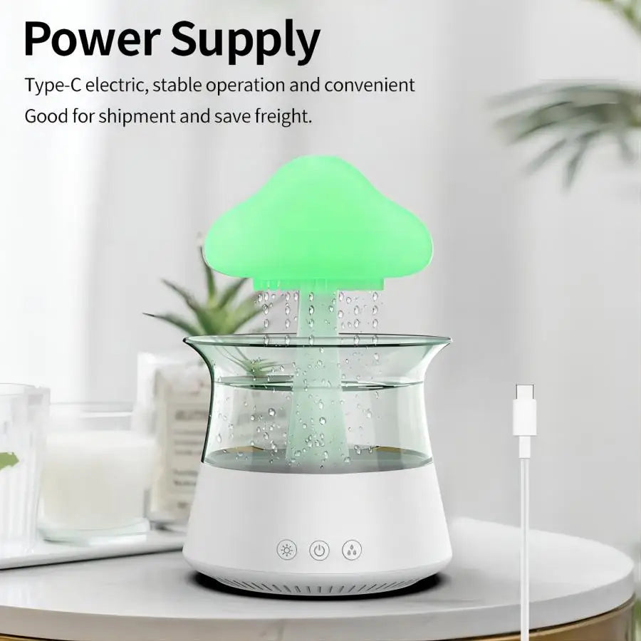 AquaLuxe Cloud Rain Diffuser | Creëer een rustgevende atmosfeer met kleurrijk licht