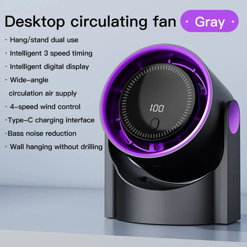 Airiqo USB Ventilator | Draagbaar, fluisterstil en energiezuinig met 100 niveaus