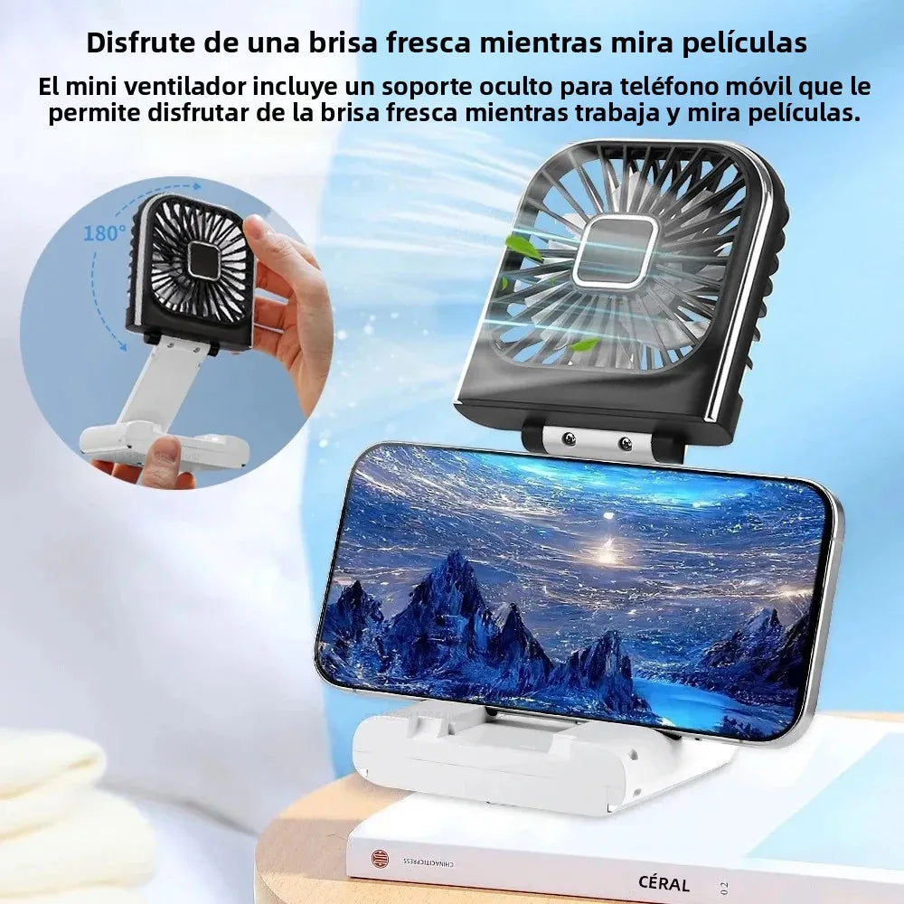 Luftigo Mini USB-Fan | Compact, oplaadbare ventilator met digitale weergave en meerdere windmodi