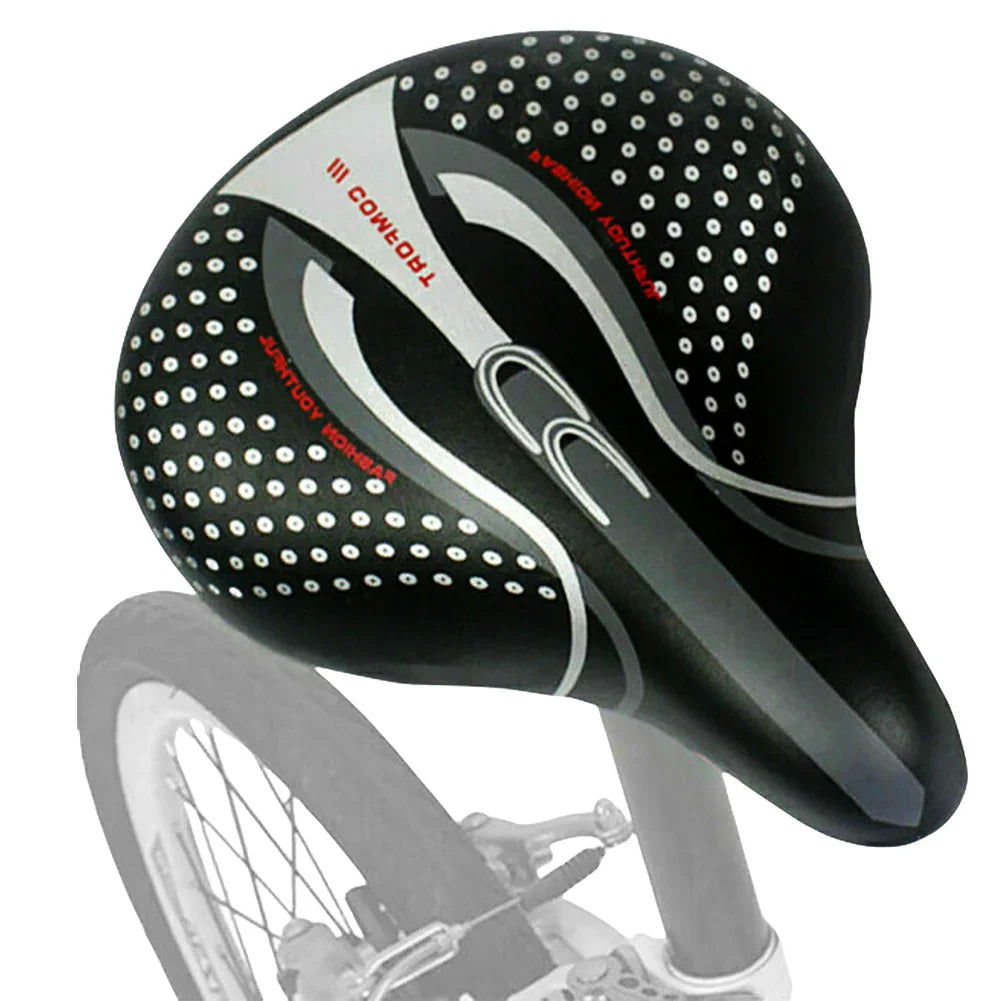 Extra Brede Comfort Fiets Zadels met Schokabsorptie - PU Leren Kussen voor Lange Afstand Fietsen