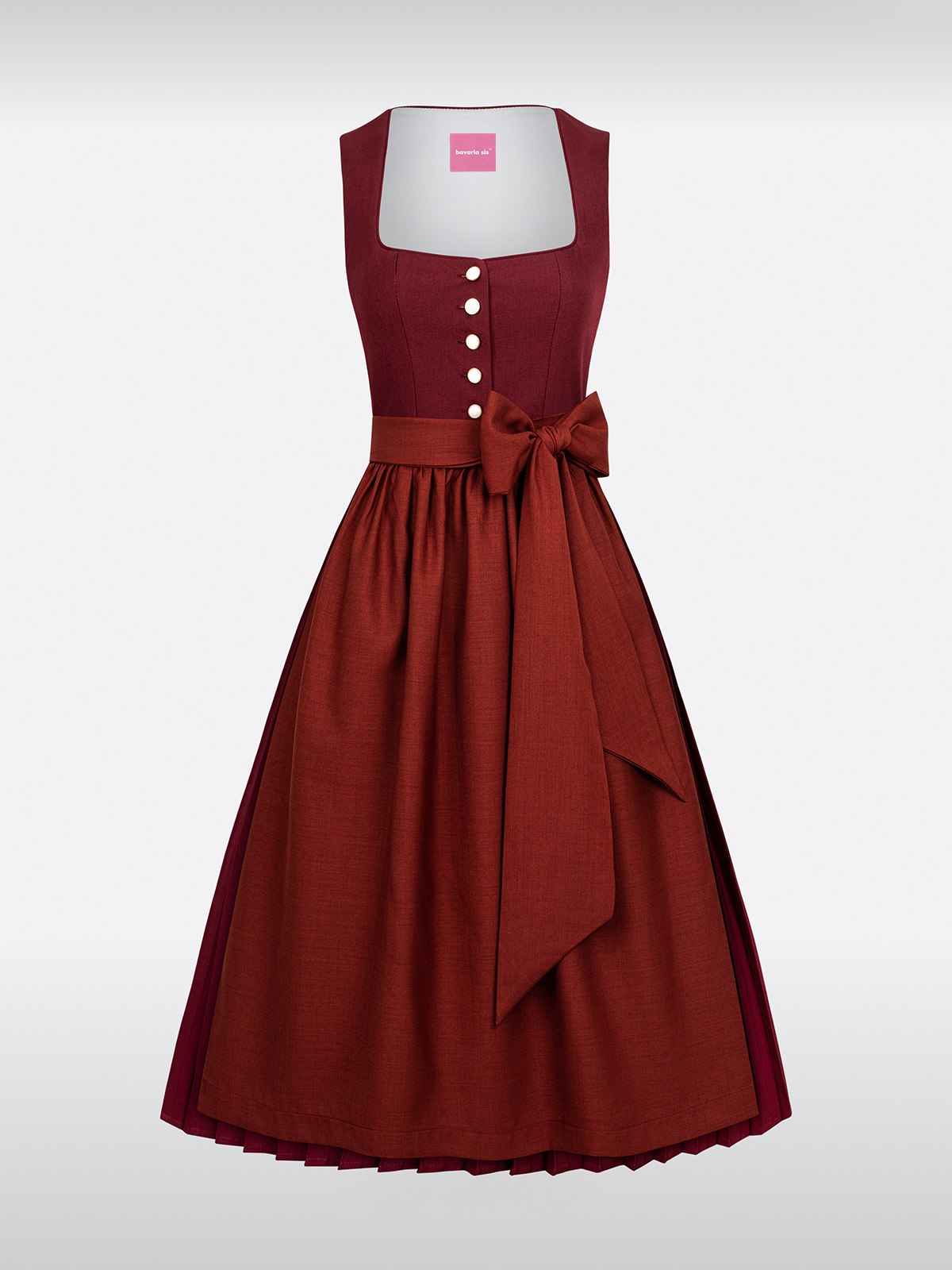 Rode Rechte Uitsnijding Traditionele Dirndl