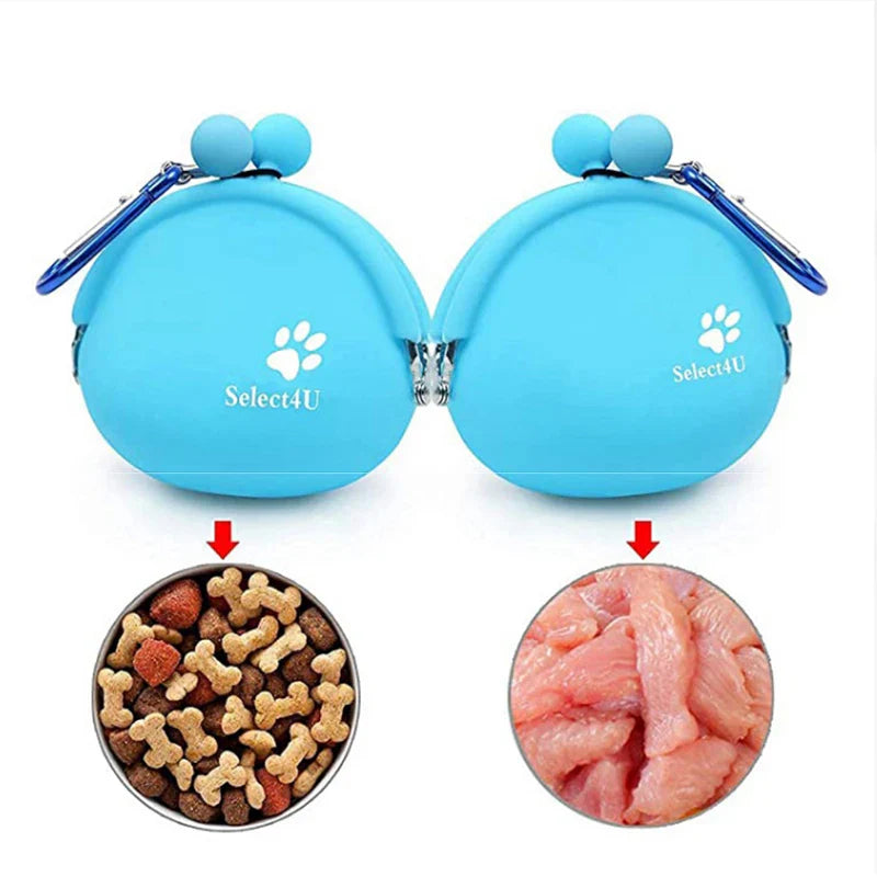 Treatico Siliconen Snackzak voor Honden | Met Clip & Klittenband | Voor Training, Wandelen & Reizen | 9 × 9,5 cm
