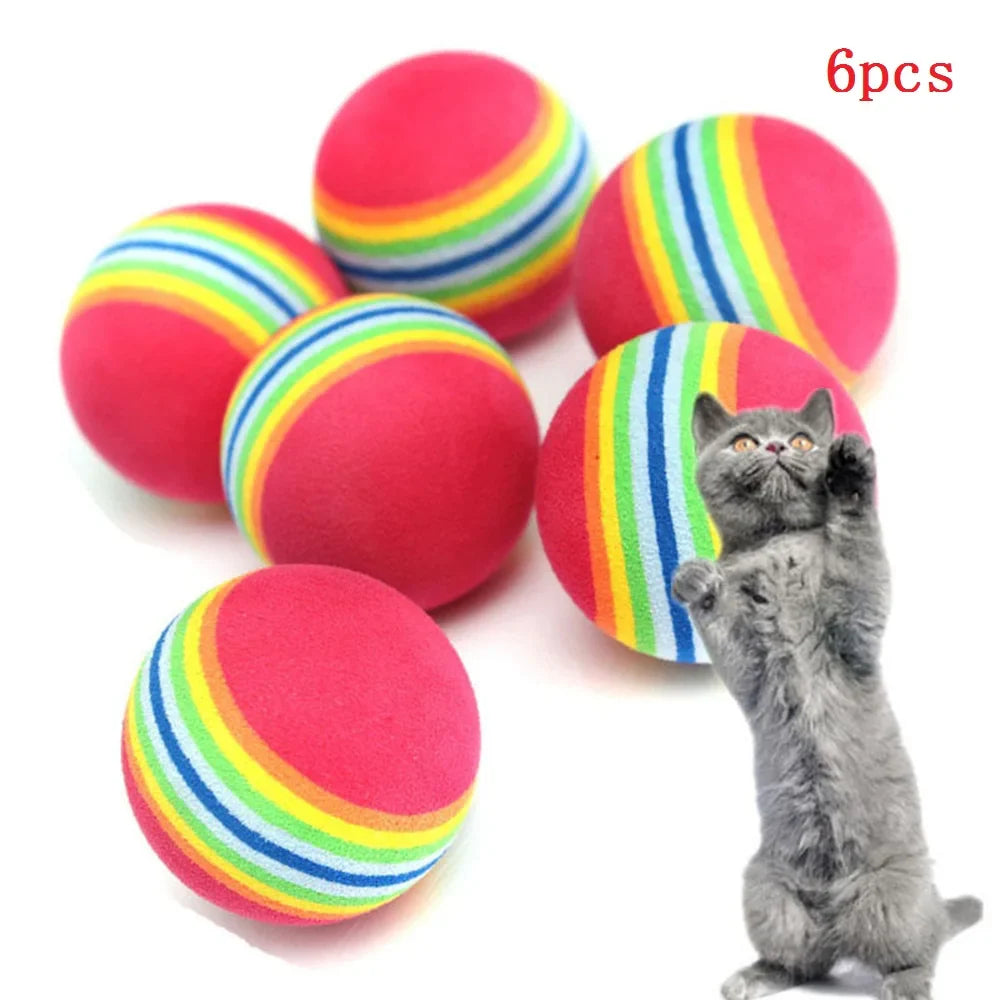 Fellfreude Kattenbal Speelgoed | Kleurrijke EVA Ballen | Stil & Veilig | 6 Stuks