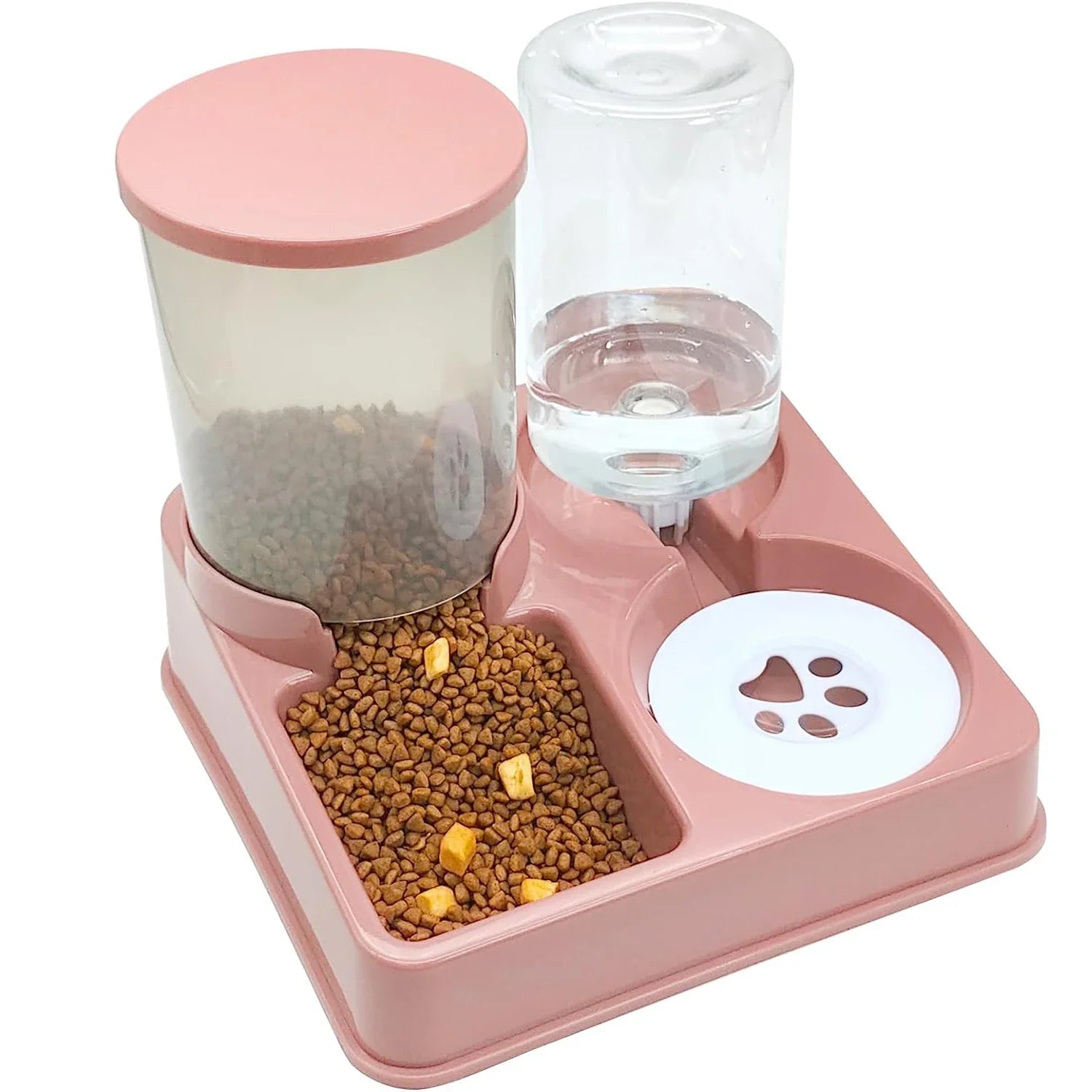 Kattenvoerstation FeloFlow Duo | 2-in-1 Automaat met Schuin Ontwerp | Gravitatie-Voederautomaat & Waterdispenser | Voor katten & kleine honden
