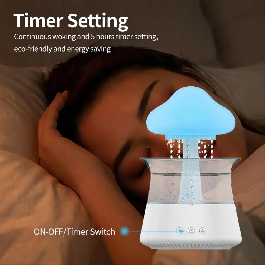 AquaLuxe Cloud Rain Diffuser | Creëer een rustgevende atmosfeer met kleurrijk licht
