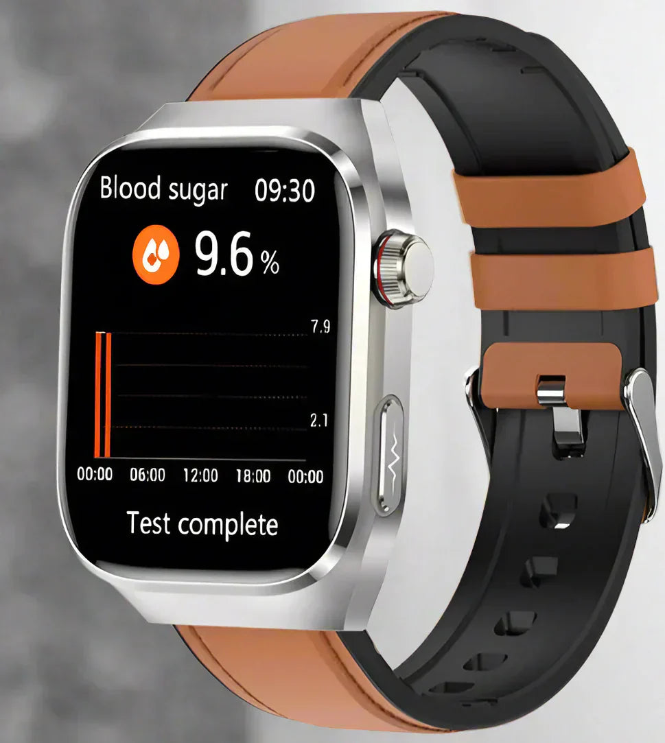 Geavanceerde Gezondheids Smartwatch met ECG, Bloedglucose Monitoring, 2.04-Inch AMOLED Display – Waterdichte Fitness Tracker