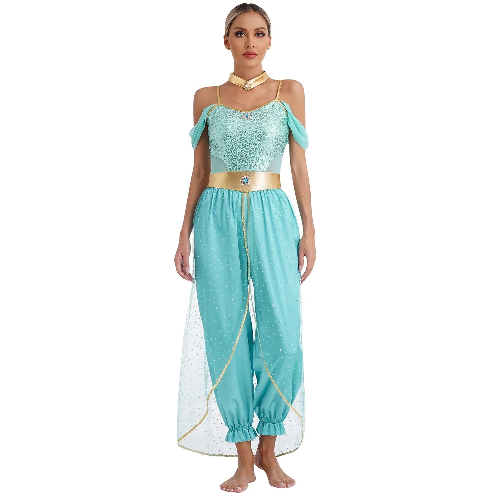 Dames Halloween Kostuum Jumpsuit | Pailletten Mouwloos