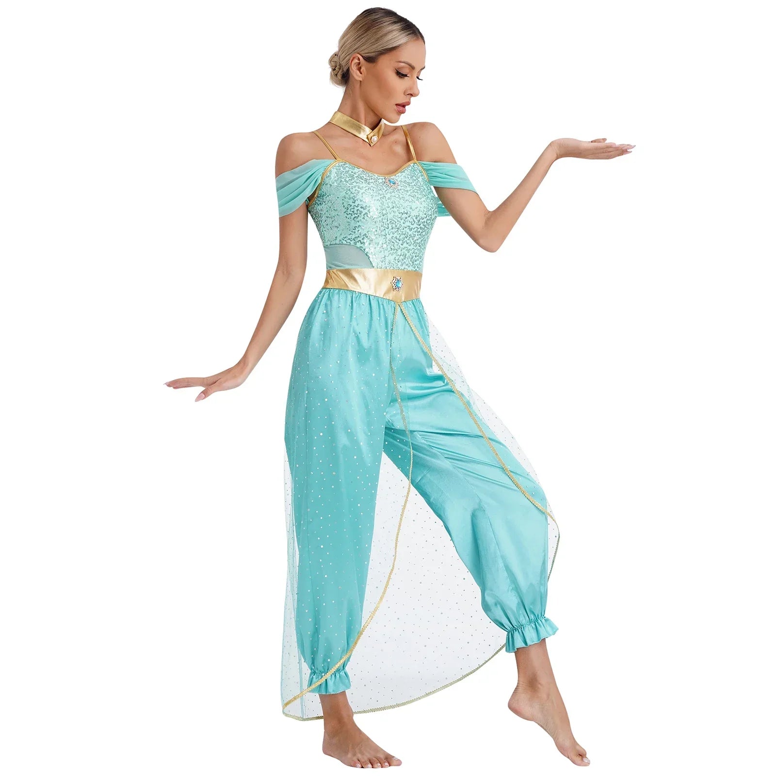 Dames Halloween Kostuum Jumpsuit | Pailletten Mouwloos