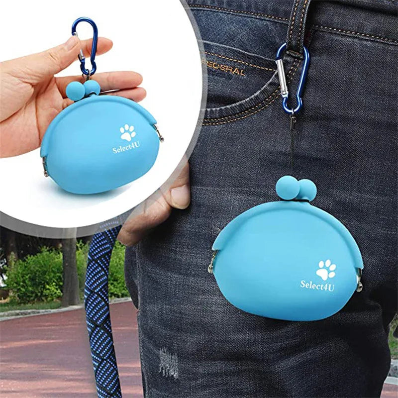 Treatico Siliconen Snackzak voor Honden | Met Clip & Klittenband | Voor Training, Wandelen & Reizen | 9 × 9,5 cm
