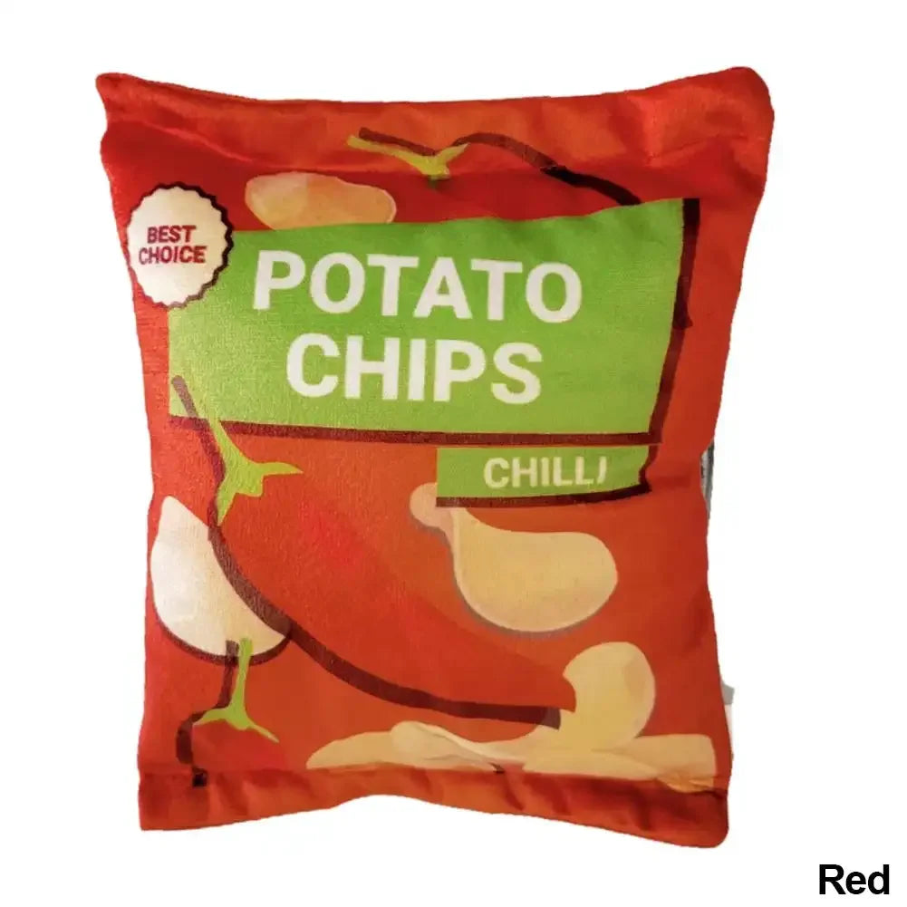 SnackPaws | Leuk knisper-speelgoed voor honden | Chips-ontwerp | Pluche & piepfunctie | Voor kleine & middelgrote honden