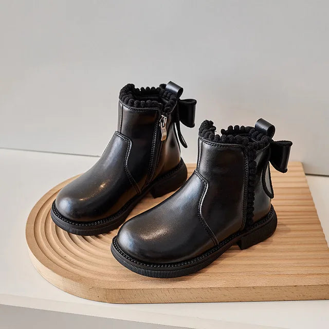 LeerLief Meisjes Enkellaars – Comfortabele PU-lederen laarzen met antislipzool en zijrits