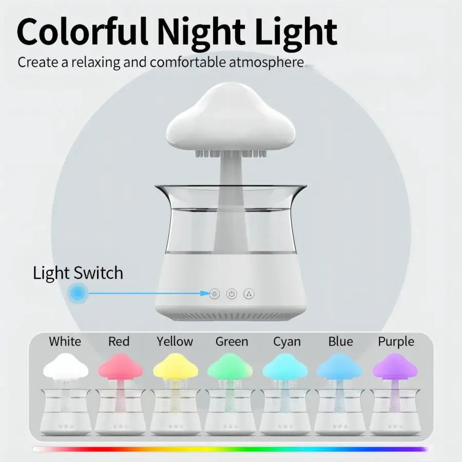 AquaLuxe Cloud Rain Diffuser | Creëer een rustgevende atmosfeer met kleurrijk licht