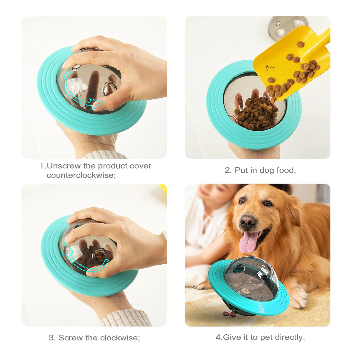 SmartPlay Disc Honden- & Katten Speelgoed | Interactieve Voederdispenser & Intelligentie Trainer | Frisbee & Slow Feeder