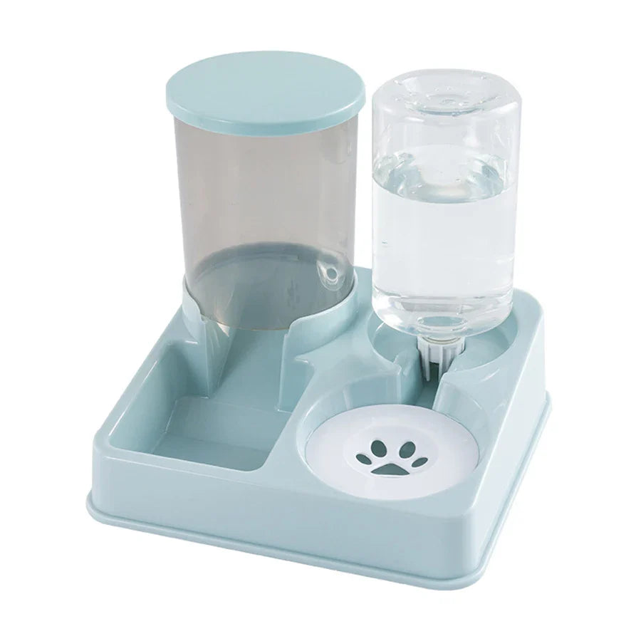 Kattenvoerstation FeloFlow Duo | 2-in-1 Automaat met Schuin Ontwerp | Gravitatie-Voederautomaat & Waterdispenser | Voor katten & kleine honden