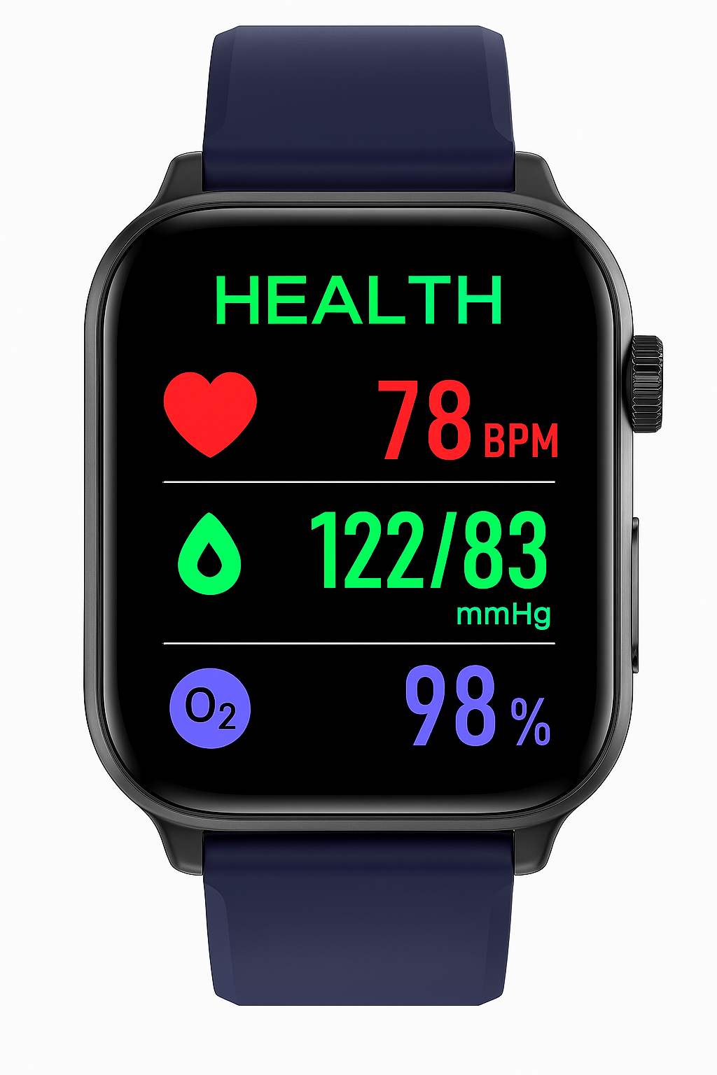 Smartwatch voor Gezondheid & Fitness – EKG, Bloeddruk, Hartslagmeting – Compatibel met iOS & Android