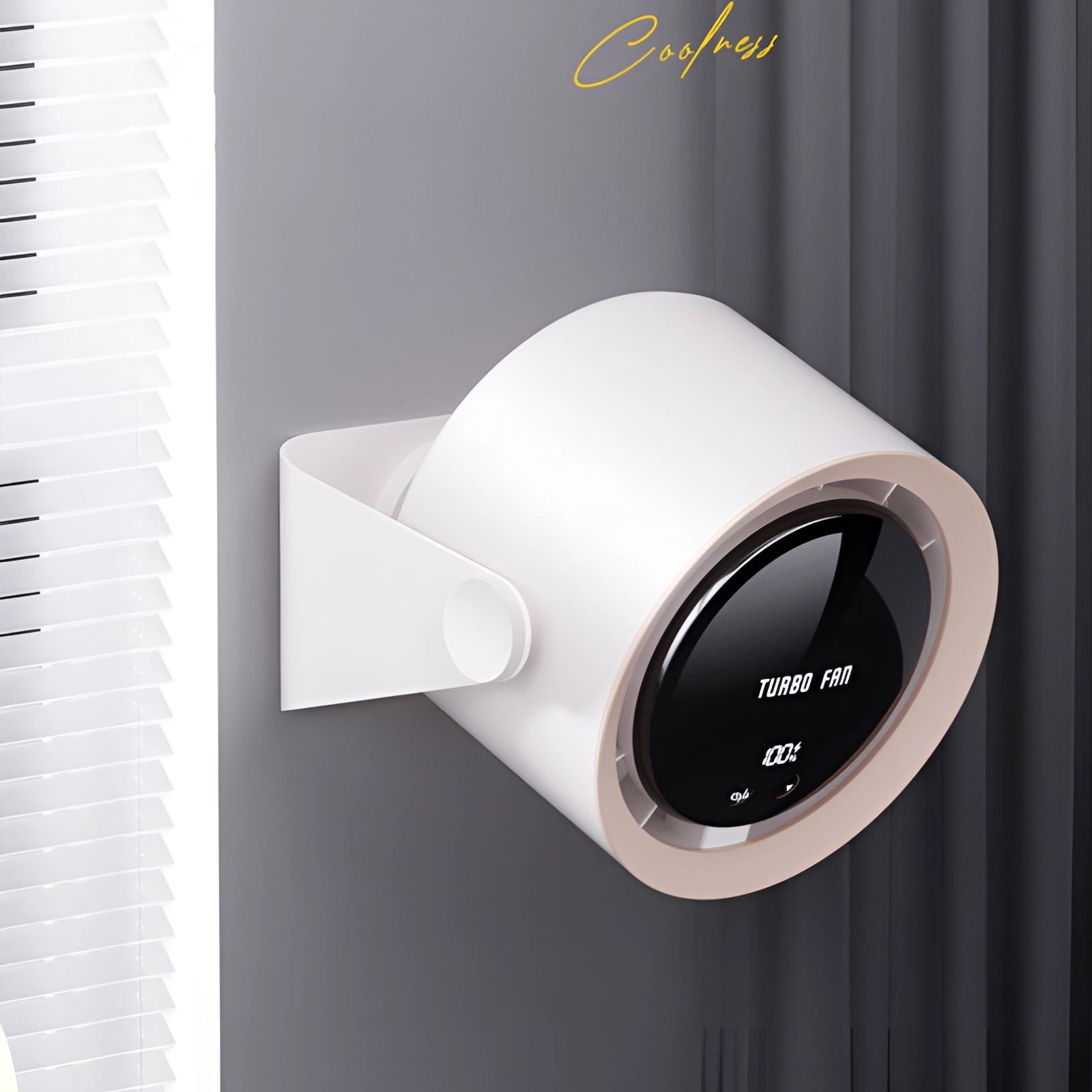 Bladeloze Turbo Ventilator met LED Display – Compacte, Stille Koelingsoplossing voor Slaapkamers en Woonkamers