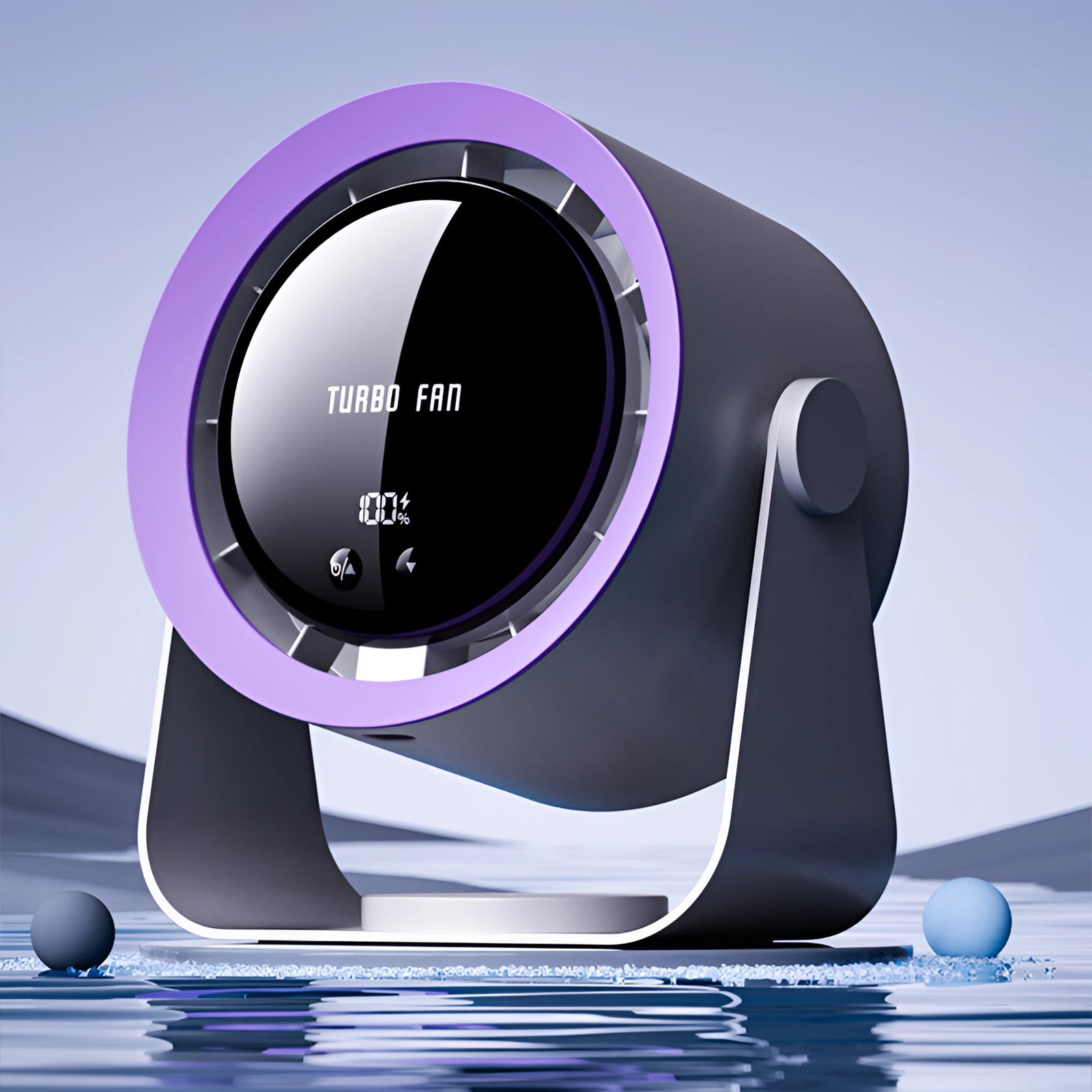 Bladeloze Turbo Ventilator met LED Display – Compacte, Stille Koelingsoplossing voor Slaapkamers en Woonkamers