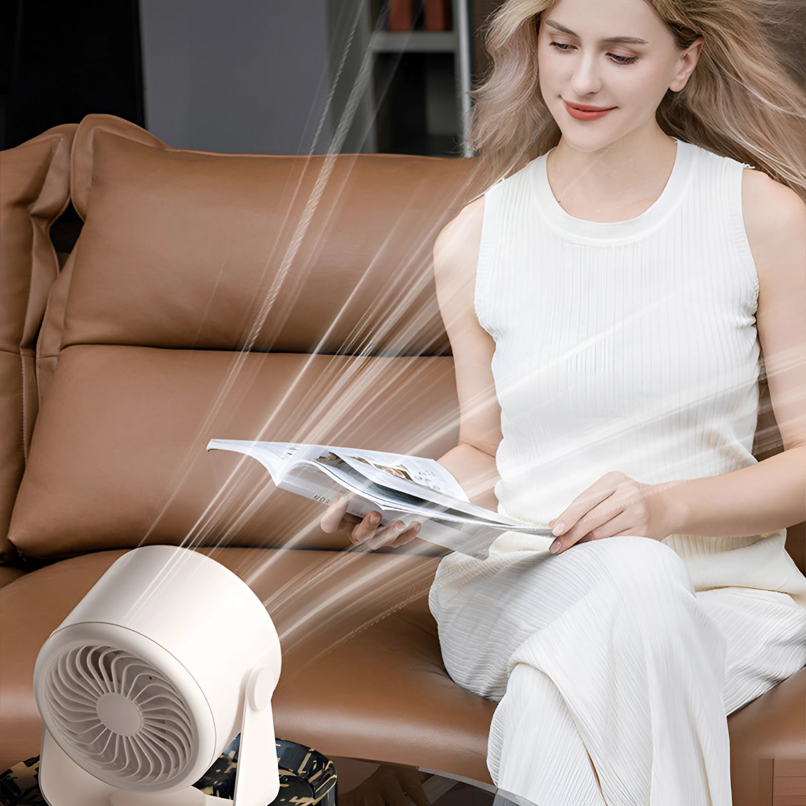 Bladeloze Turbo Ventilator met LED Display – Compacte, Stille Koelingsoplossing voor Slaapkamers en Woonkamers