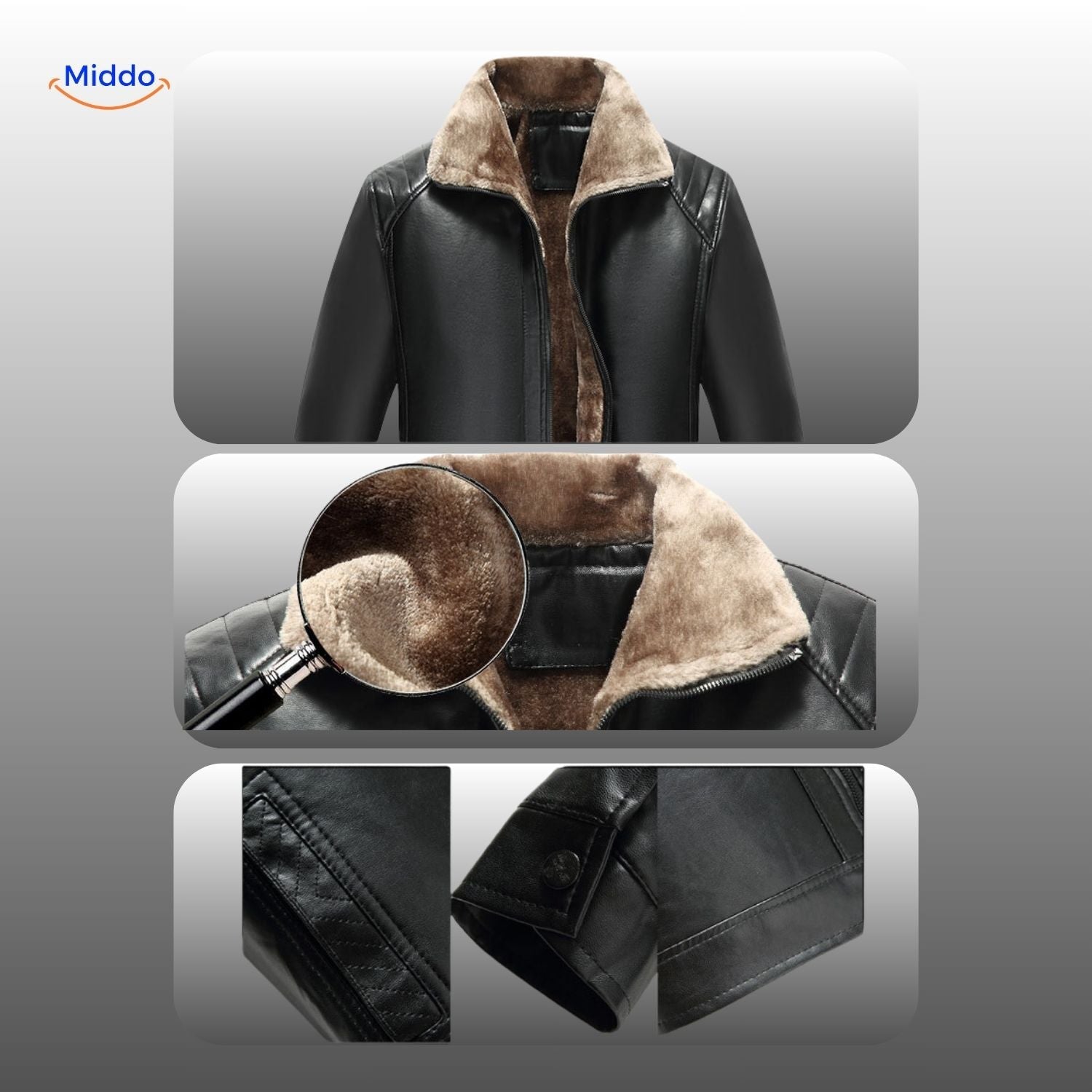 UrbanElegance Leren Jas | Luxe Bontvoering voor Tijdloze Stijl