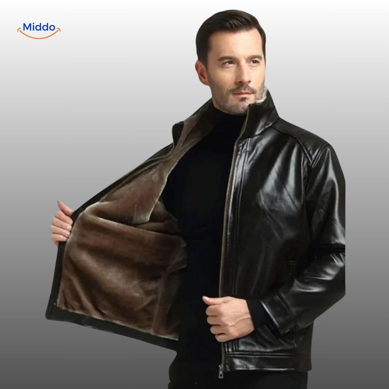 UrbanElegance Leren Jas | Luxe Bontvoering voor Tijdloze Stijl