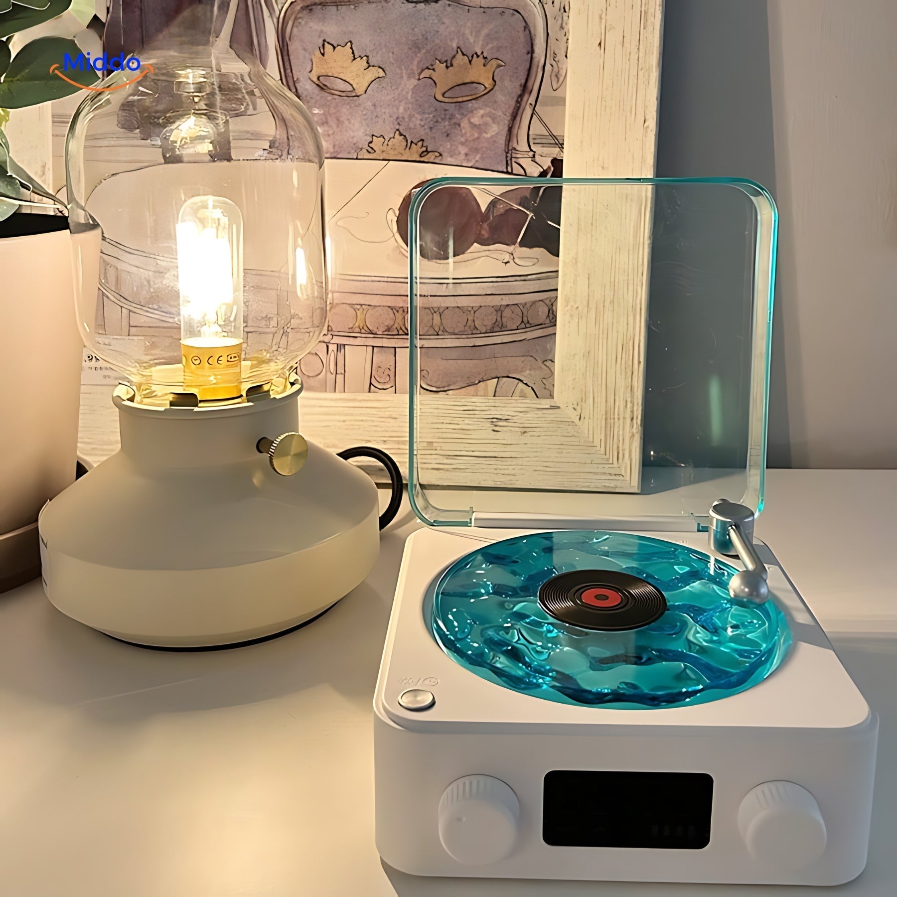 LumiSound Platenspeler Luidspreker | Magische Klank- en Lichtervaring voor uw Huis