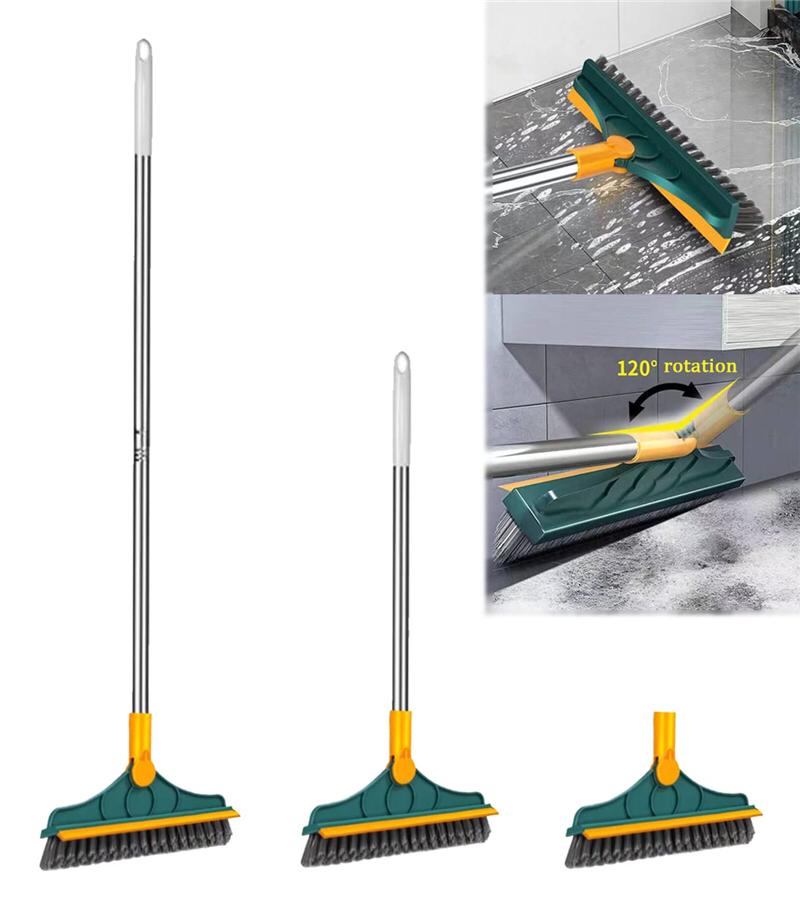 LuxiClean Dubbel-Actie Vloer Schrobborstel | Moeteloos schoonmaken en vegen voor een sprankelende afwerking