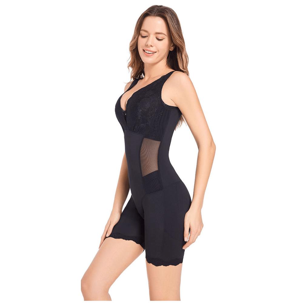 Elegante V-hals Kant Shapewear Bodysuit voor Postpartum Ondersteuning
