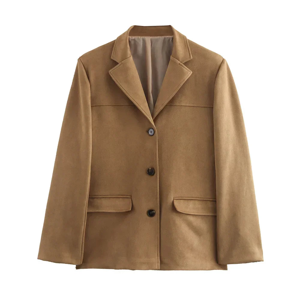 Zwitserse Elegantie Damesjas – Vintage Bruin Leren Demi-Seizoen Look