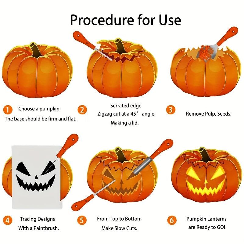 Halloween Roestvrijstalen Pompoen Snijset | Gemakkelijk Gesneden Pompoenen