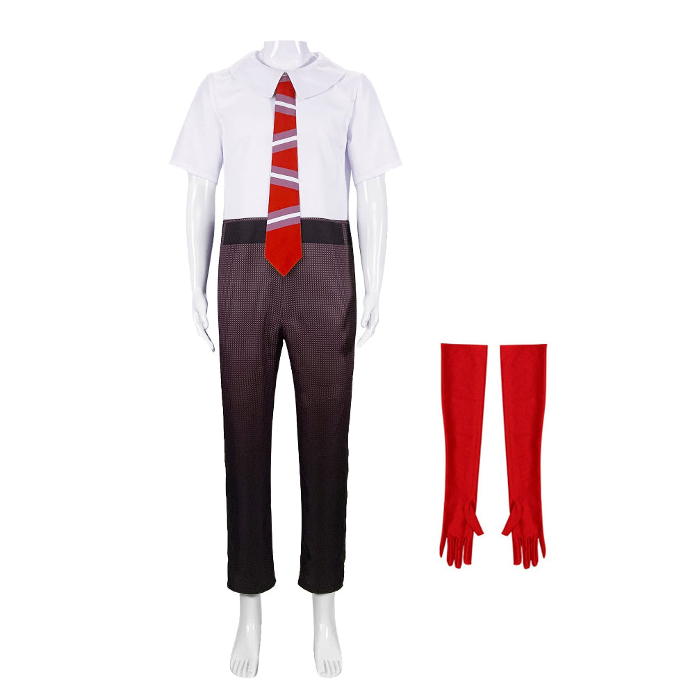 Halloween Cosplay Woede Jumpsuit Kostuum Handschoenen Stropdas Polyester Spandex