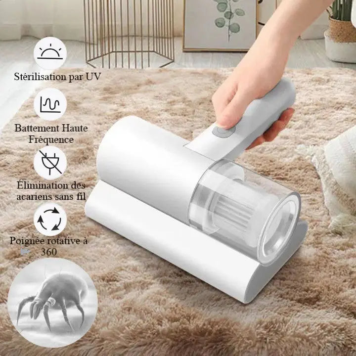 Draadloze Handstofzuiger - Anti-Mijt - UV en Trilling