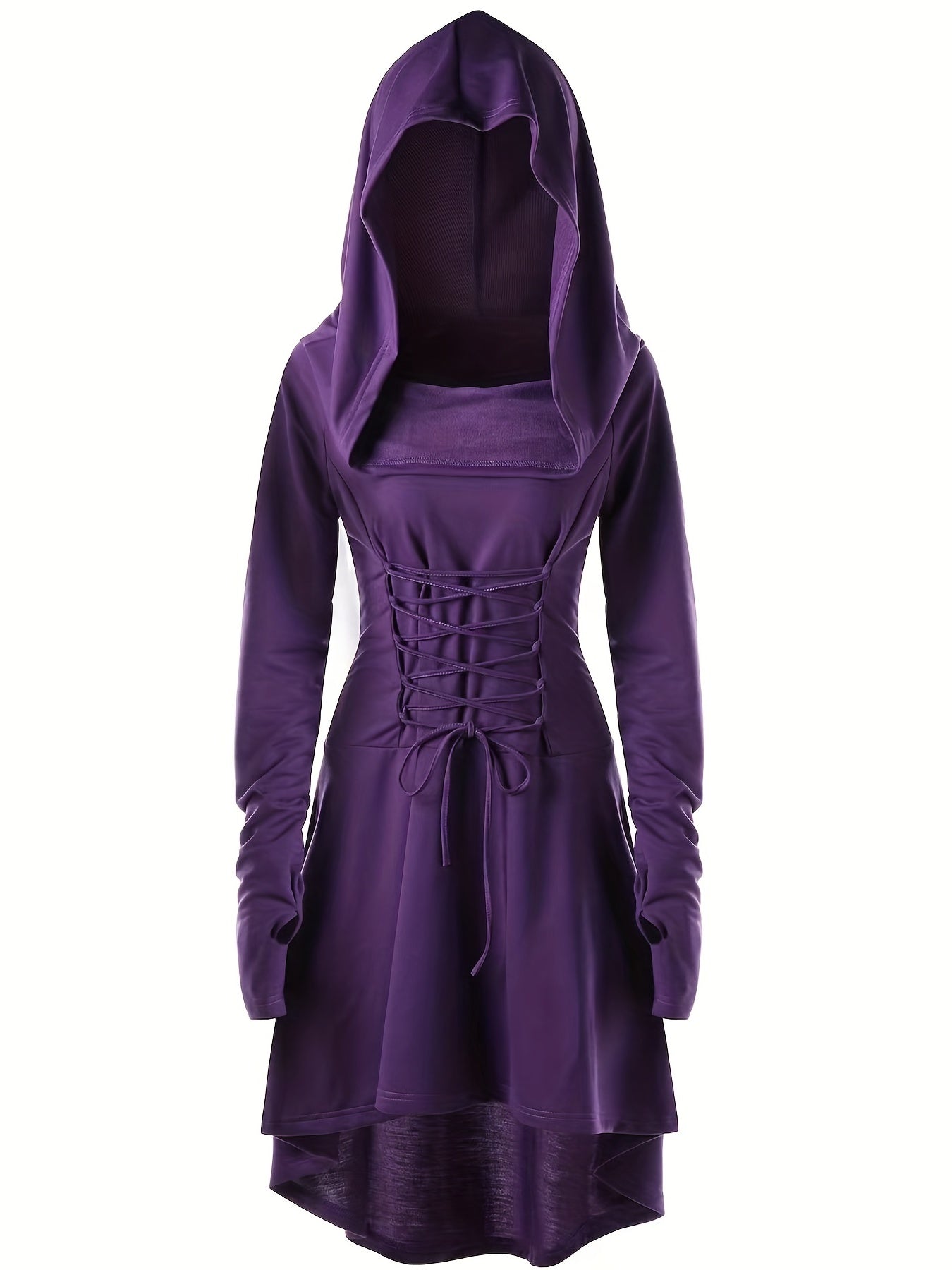 Vrouwen Vintage Korset Lange Mouw Halloween Kostuum Jurk | Midi