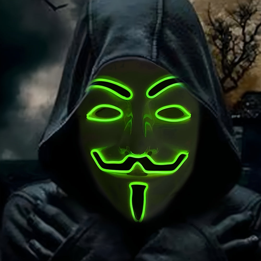 Mannen's Engeleng LED Halloween Masker | Verlichte Anonieme Cosplay