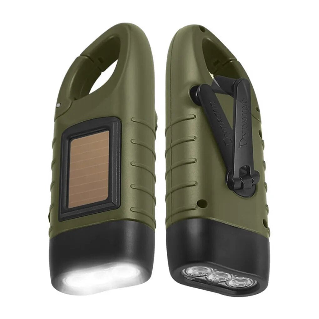 Zonne-energie Waterproof Zaklamp met Handmatige Oplading – Compacte Nood LED Licht voor Buiten- en Thuisgebruik