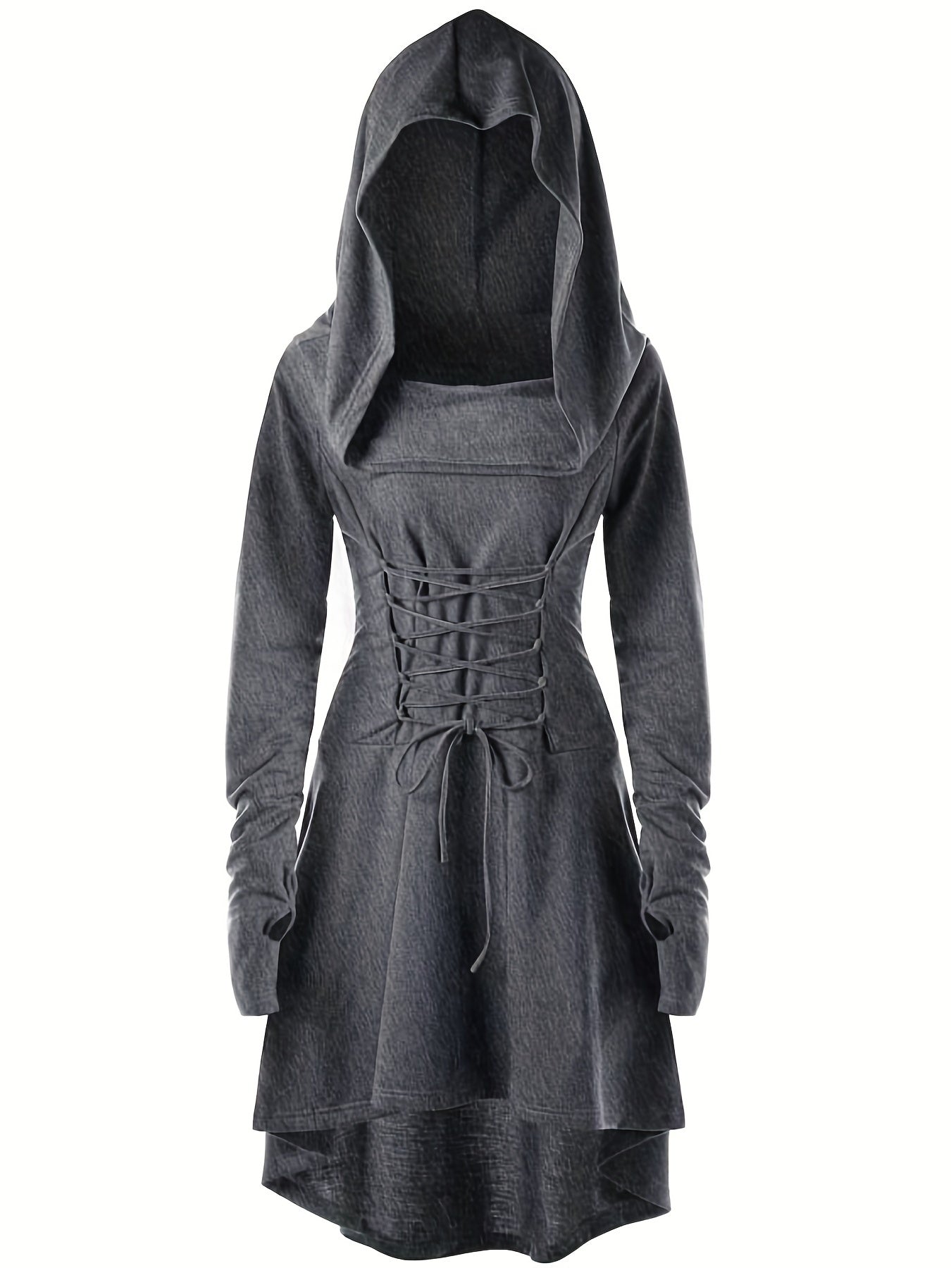 Vrouwen Vintage Korset Lange Mouw Halloween Kostuum Jurk | Midi