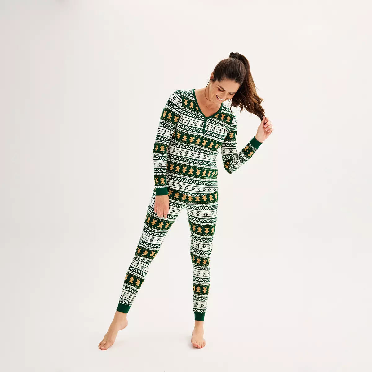 Groene Peperkoek Bijpassende Familie Kerst Pyjama's | Inclusief Pyjama's voor Volwassenen, Kinderen & Honden