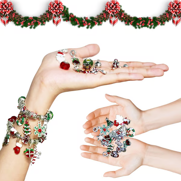 XmasBrace | 24 Stuks DIY Kerst Advent Kalender Armbandenset voor Feestelijk Plezier