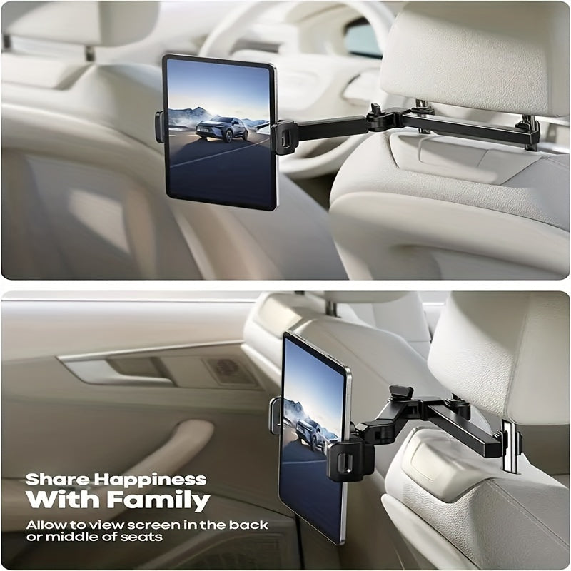 Verstelbare Tablet Houder voor Auto Hoofdsteun - Geschikt voor 5 tot 14 Inch Apparaten, Veilige en Veelzijdige Tablet Stand voor Reizen