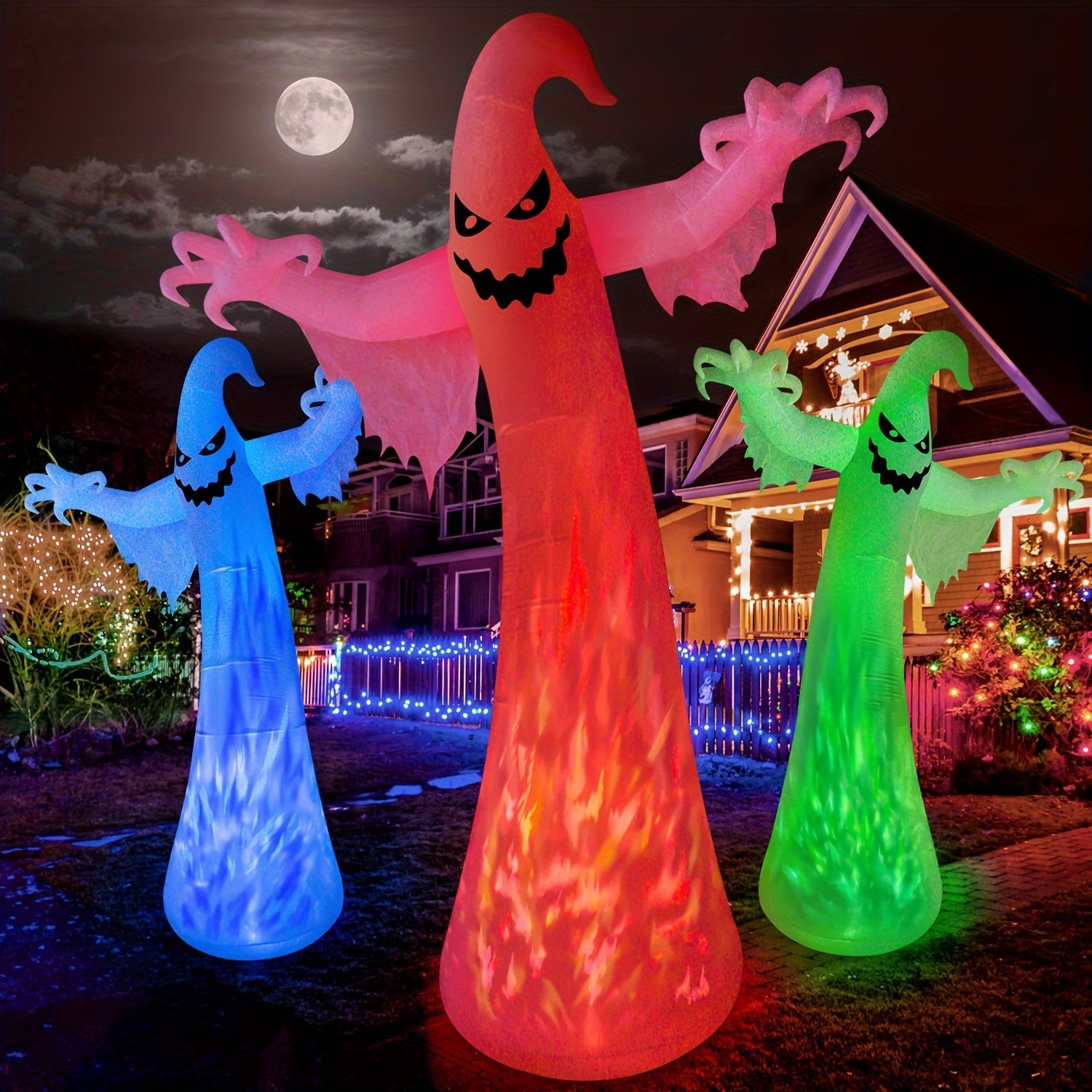 Halloween Reusbare Glanzende Geest Inflatables | Spookachtige LED Tuindecoratie