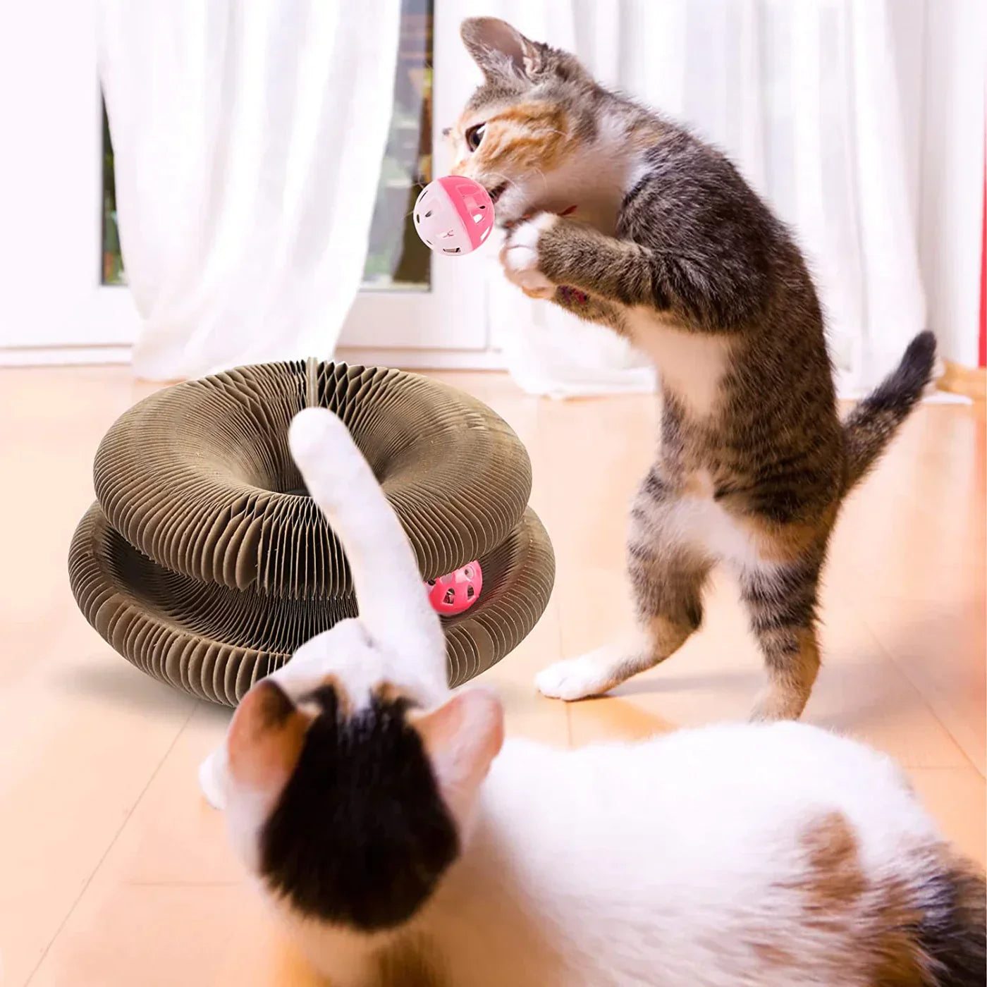 Interactief Kat Speelgoed - Verstelbare Lola Krab voor Stressvermindering & Duurzame Speeltijd met Gratis Speelbal - Boeiende Kraboplossing