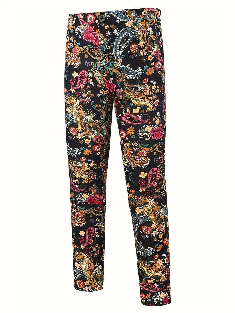 Carnaval Kleurrijk Herenpak - Slim Fit Tweedelig Kostuum met Broek voor Feesten en Carnaval