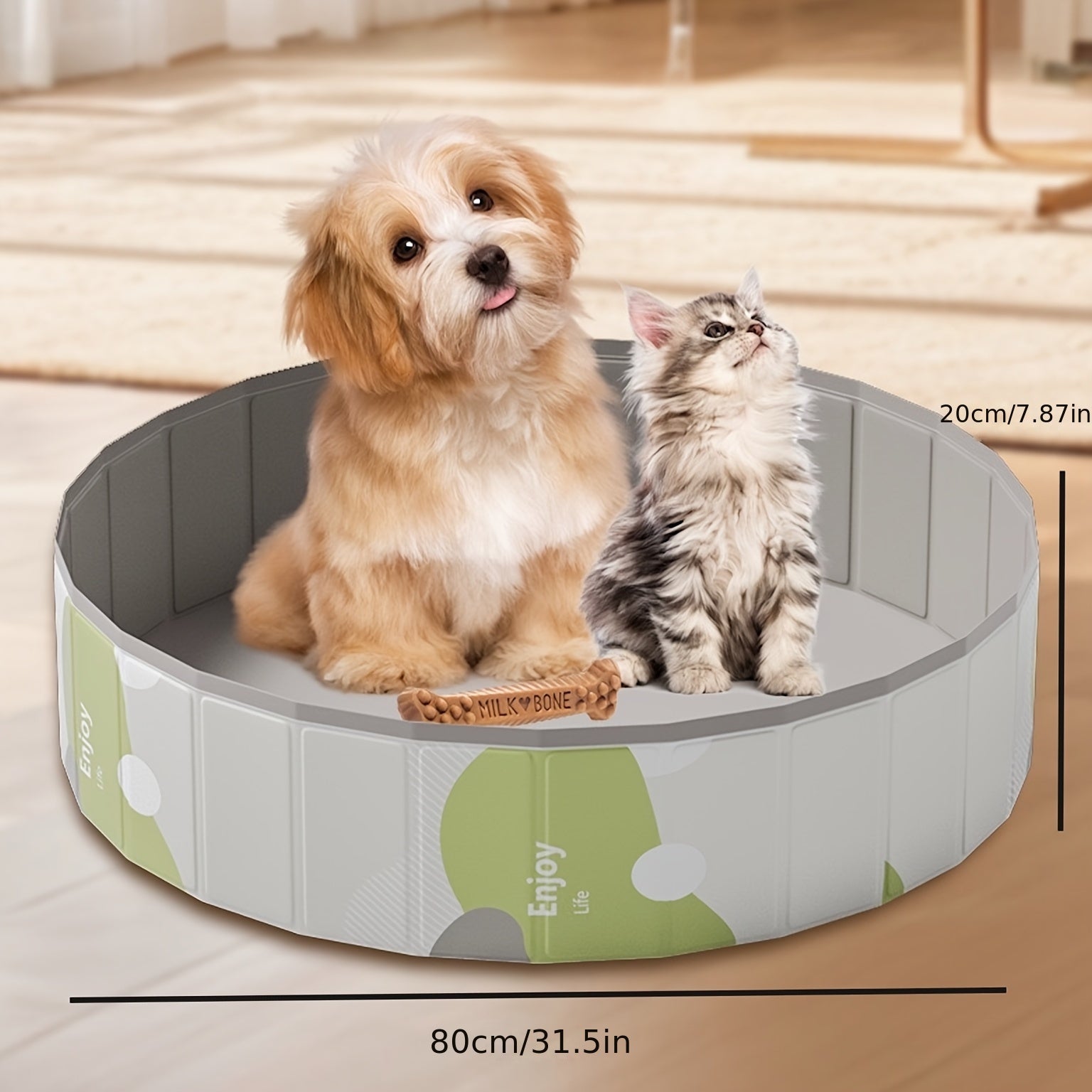 PawLuna Opvouwbaar Hondenbad van PVC | 80 cm Ø | Robuust & Draagbaar | Perfect voor Zomer & Tuin