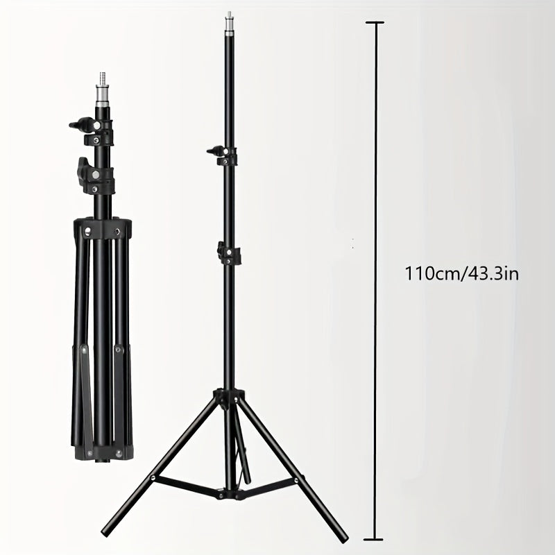 Verstelbare LED Lampstatief voor Fotografie en Video – 1.1m Hoogte, Stevige Aluminium Statief met Lamp