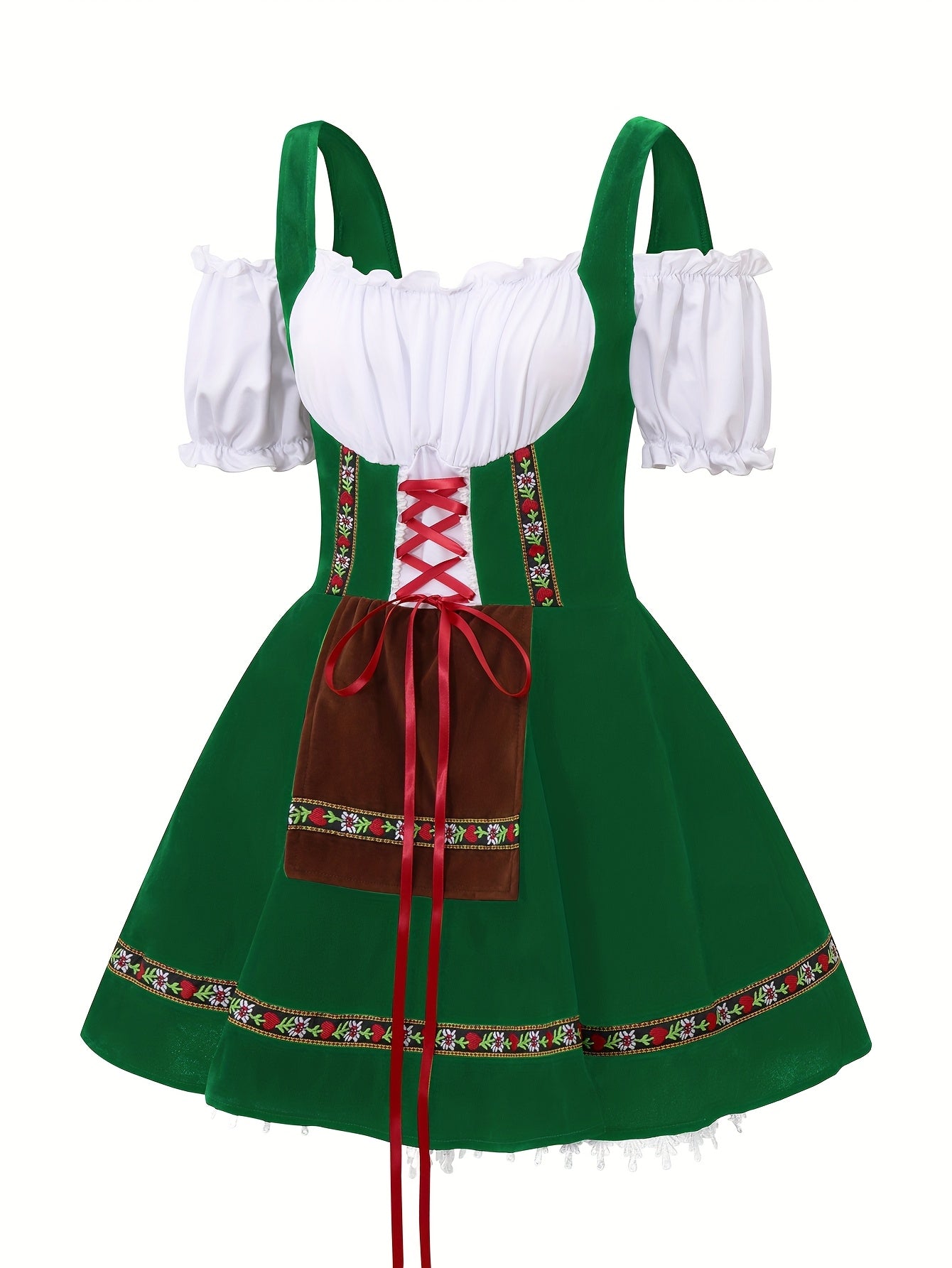 Dames Plus Size Beierse Halloween Kostuum Jurk | Puff Mouwen Mini
