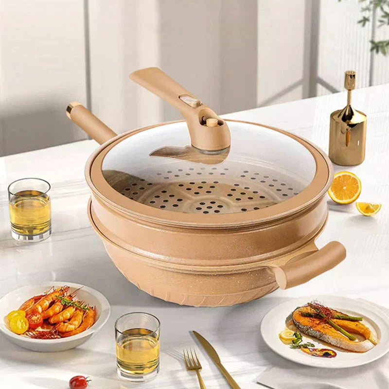 Multifunctionele Wokpan met Antiaanbaklaag - CookFlex