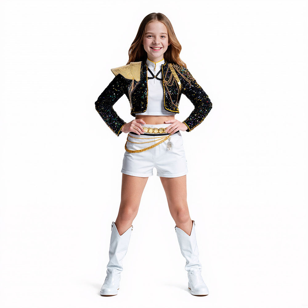 Meisjes Sequin Halloween Kostuum | Crop Jacket Shorts